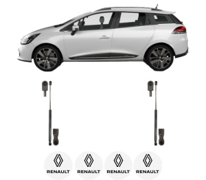 Set 2 amortizoare portbagaj haion RENAULT CLIO IV Estate Van (KH_) din 2014-2021, 2 bucati, KROSNO, 4 stickere auto RENAULT v2118