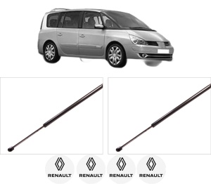 Set 2 amortizoare portbagaj haion RENAULT ESPACE IV (JK0/1_) din 2002-2015, 2 bucati, KROSNO, 4 stickere auto RENAULT v4278