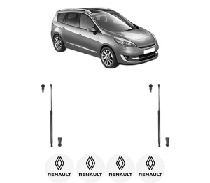 Set 2 amortizoare portbagaj haion RENAULT GRAND SCENIC III (JZ0/1_) din 2009-2016, 2 bucati, KROSNO, 4 stickere auto RENAULT v1578