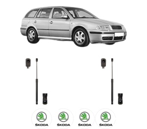 Set 2 amortizoare portbagaj haion SKODA OCTAVIA I Combi (1U5) din 1998-2010, 2 bucati, MAGNUM TECHNOLOGY, 4 stickere auto SKODA v6973