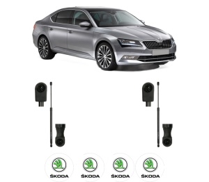 Set 2 amortizoare portbagaj haion SKODA SUPERB III (3V3) din 2015-2024, 2 bucati, KROSNO, 4 stickere auto SKODA v318