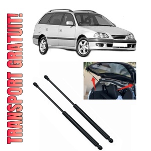 Set 2 amortizoare portbagaj haion TOYOTA AVENSIS Estate (_T22_) din 1997-2003, 2 bucati, MAGNUM TECHNOLOGY, 4 stickere auto TOYOTA