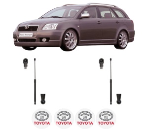Set 2 amortizoare portbagaj haion TOYOTA AVENSIS Estate (_T25_) din 2003-2008, 2 bucati, MAGNUM TECHNOLOGY, 4 stickere auto TOYOTA v4813
