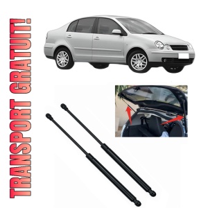 Set 2 amortizoare portbagaj haion Volkswagen POLO IV Saloon (9A4, 9A2, 9N2, 9A6) din 2002-2012, 2 bucati, MAGNUM TECHNOLOGY, 4 stickere auto Volkswagen