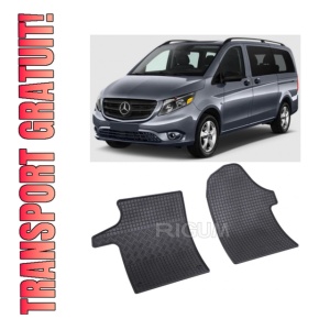 Set 2 covorase Mercedes Vito 2/3M 2024-prezent, din cauciuc 100%, compatibile cu autoturismul MERCEDES Vito