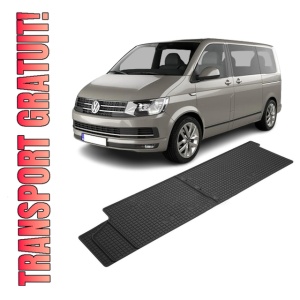 Set 2 covorase Volkswagen T6 Transporter/Caravelle 2015-2019, Randul 2 din cauciuc 100%, compatibile cu autoturismul Volkswagen