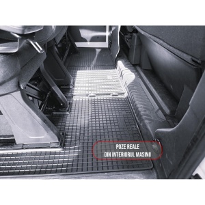 Set 3 covorase Ford Tourneo Custom Jen Randul 2 2012-2018, din cauciuc 100%, compatibile cu autoturismul FORD Tourneo v1288