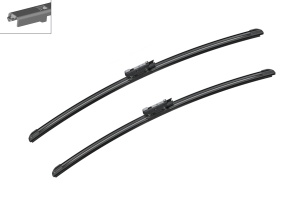 Set 3 stergatoare BMW Seria 5 Touring (E61) din 2004 - 2010, pentru parbriz si luneta fata si spate auto, Bosch Twin, din cauciuc siliconat rezistent, 4 Stickere Auto BMW v4158