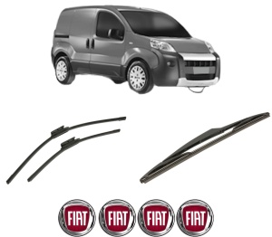 Set 3 stergatoare FIAT FIORINO MPV (225_) din 2007-2016, pentru parbriz si luneta fata si spate auto, Bosch Twin-Aerotwin, din cauciuc siliconat rezistent, 4 Stickere Auto FIAT - Img 2