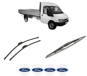 Set 3 stergatoare FORD TRANSIT Platform/Chassis (FM_ _, FN_ _) din 2000-2006, pentru parbriz si luneta fata si spate auto, Bosch Twin-Aerotwin Retrofit, din cauciuc siliconat rezistent, 4 Stickere Auto FORD - Img 2