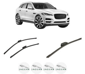 Set 3 stergatoare JAGUAR F-PACE (X761) din 2015-2023, pentru parbriz si luneta fata si spate auto, Bosch Aerotwin-Aerotwin Multi, din cauciuc siliconat rezistent, 4 Stickere Auto JAGUAR - Img 2