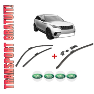 Set 3 stergatoare LAND ROVER RANGE ROVER VELAR (L560) din 2017, pentru parbriz si luneta fata si spate auto, Valeo HydroConnect, din cauciuc siliconat rezistent, 4 Stickere Auto LAND ROVER