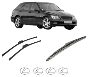Set 3 stergatoare LEXUS IS SportCross (_E1_) din 2001-2005, pentru parbriz si luneta fata si spate auto, Bosch Twin-Aerotwin Retrofit, din cauciuc siliconat rezistent, 4 Stickere Auto LEXUS - Img 2