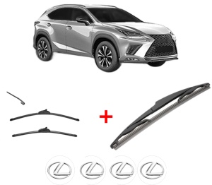 Set 3 stergatoare LEXUS NX II (_A2_, _H2_) din 2021, pentru parbriz si luneta fata si spate auto, Valeo Silencio, din cauciuc siliconat rezistent, 4 Stickere Auto LEXUS v13270