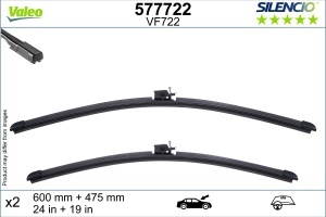 Set 3 stergatoare MERCEDES-BENZ A-CLASS (W177) din 2018 - 2019, pentru parbriz si luneta fata si spate auto, Valeo Silencio Xtrm, din cauciuc siliconat rezistent, 4 Stickere Auto MERCEDES-BENZ v13389