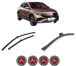 Set 3 stergatoare MERCEDES-BENZ EQA (H243) din 2021-2022, pentru parbriz si luneta fata si spate auto, Bosch Aerotwin-Aerotwin, din cauciuc siliconat rezistent, 4 Stickere Auto MERCEDES-BENZ - Img 2