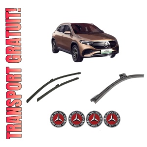 Set 3 stergatoare MERCEDES-BENZ EQA (H243) din 2021-2022, pentru parbriz si luneta fata si spate auto, Bosch Aerotwin-Aerotwin, din cauciuc siliconat rezistent, 4 Stickere Auto MERCEDES-BENZ
