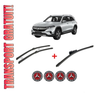 Set 3 stergatoare MERCEDES-BENZ EQB (X243) din 2021 - 2024, pentru parbriz si luneta fata si spate auto, Bosch Aerotwin, din cauciuc siliconat rezistent, 4 Stickere Auto MERCEDES-BENZ
