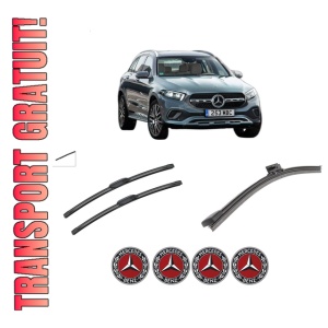 Set 3 stergatoare MERCEDES-BENZ GLC (X254) din 2022-2023, pentru parbriz si luneta fata si spate auto, Bosch Aerotwin-Aerotwin, din cauciuc siliconat rezistent, 4 Stickere Auto MERCEDES-BENZ