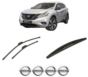Set 3 stergatoare NISSAN MURANO III (Z52_) din 2016, pentru parbriz si luneta fata si spate auto, Bosch Twin-Aerotwin Retrofit, din cauciuc siliconat rezistent, 4 Stickere Auto NISSAN - Img 2
