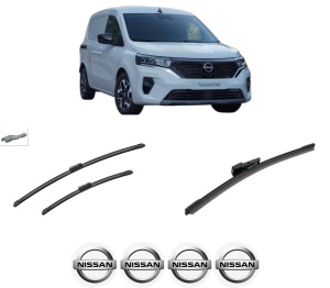 Set 3 stergatoare NISSAN TOWNSTAR MPV (XFK) din 2021-2022, pentru parbriz si luneta fata si spate auto, Bosch Aerotwin-Aerotwin, din cauciuc siliconat rezistent, 4 Stickere Auto NISSAN - Img 2