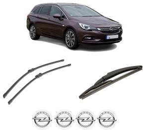 Set 3 stergatoare OPEL ASTRA K Estate Van din 2018-2019, pentru parbriz si luneta fata si spate auto, Bosch Twin-Aerotwin, din cauciuc siliconat rezistent, 4 Stickere Auto OPEL - Img 2