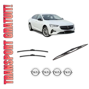 Set 3 stergatoare OPEL INSIGNIA B Grand Sport (Z18) din 2017-2018, pentru parbriz si luneta fata si spate auto, Bosch Twin-Aerotwin, din cauciuc siliconat rezistent, 4 Stickere Auto OPEL