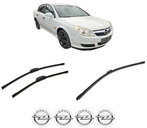 Set 3 stergatoare OPEL VECTRA C (Z02) din 2006-2008, pentru parbriz si luneta fata si spate auto, Bosch Aerotwin-Aerotwin Retrofit, din cauciuc siliconat rezistent, 4 Stickere Auto OPEL - Img 2