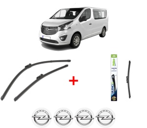 Set 3 stergatoare OPEL VIVARO B Bus (X82) din 2014 - 2019, pentru parbriz si luneta fata si spate auto, Valeo Silencio, din cauciuc siliconat rezistent, 4 Stickere Auto OPEL v12305