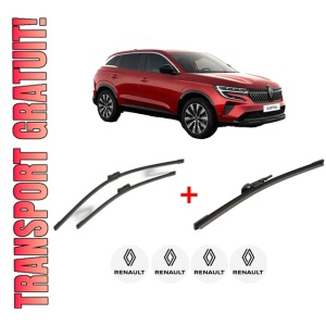 Set 3 stergatoare RENAULT AUSTRAL din 2022, pentru parbriz si luneta fata si spate auto, Bosch Aerotwin, din cauciuc siliconat rezistent, 4 Stickere Auto RENAULT