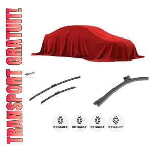 Set 3 stergatoare RENAULT GRAND KANGOO III MPV din 2024, pentru parbriz si luneta fata si spate auto, Bosch Aerotwin-Aerotwin, din cauciuc siliconat rezistent, 4 Stickere Auto RENAULT