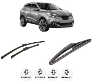Set 3 stergatoare RENAULT KADJAR (HA_, HL_) din 2015-2021, pentru parbriz si luneta fata si spate auto, Bosch Twin-Aerotwin Retrofit, din cauciuc siliconat rezistent, 4 Stickere Auto RENAULT - Img 2