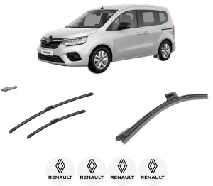 Set 3 stergatoare RENAULT KANGOO III Box Body/MPV din 2021-2022, pentru parbriz si luneta fata si spate auto, Bosch Aerotwin-Aerotwin, din cauciuc siliconat rezistent, 4 Stickere Auto RENAULT - Img 2