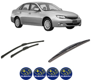 Set 3 stergatoare SUBARU IMPREZA Saloon (GJ_) din 2012-2016, pentru parbriz si luneta fata si spate auto, Bosch Twin-Aerotwin Retrofit, din cauciuc siliconat rezistent, 4 Stickere Auto SUBARU - Img 2