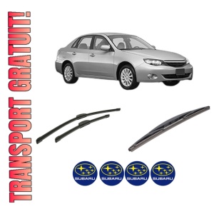 Set 3 stergatoare SUBARU IMPREZA Saloon (GJ_) din 2012-2016, pentru parbriz si luneta fata si spate auto, Bosch Twin-Aerotwin Retrofit, din cauciuc siliconat rezistent, 4 Stickere Auto SUBARU