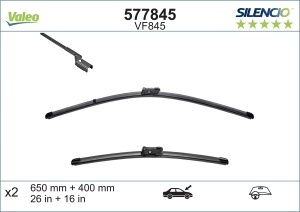 Set 3 stergatoare TOYOTA AVENSIS Estate (_T27_) din 2008 - 2018, pentru parbriz si luneta fata si spate auto, Valeo Silencio, din cauciuc siliconat rezistent, 4 Stickere Auto TOYOTA v13221