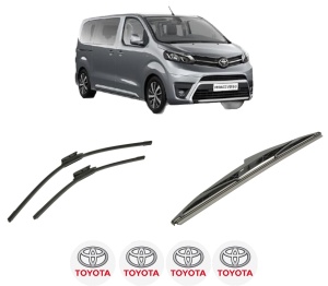 Set 3 stergatoare TOYOTA PROACE VERSO Bus (MPY_) din 2016-2024, pentru parbriz si luneta fata si spate auto, Bosch Twin-Aerotwin, din cauciuc siliconat rezistent, 4 Stickere Auto TOYOTA - Img 2