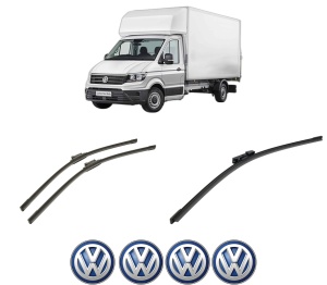 Set 3 stergatoare Volkswagen TRANSPORTER T6 Van (SGA, SGH, SHA, SHH) din 2015-2024, pentru parbriz si luneta fata si spate auto, Bosch Aerotwin-Aerotwin, din cauciuc siliconat rezistent, 4 Stickere Auto Volkswagen - Img 2
