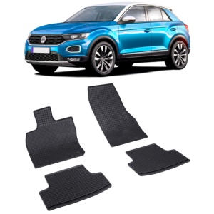 Set 4 covorase auto CRI-FLO Volkswagen T-Roc 2017-prezent, cauciuc 100%, protecție completă, design ergonomic v5489