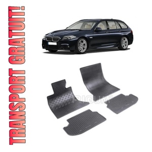 Set 4 covorase Bmw Seria 5 Sedan / Touring 2014-2017, din cauciuc 100%, compatibile cu autoturismul BMW Seria 5