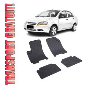 Set 4 covorase Chevrolet Kalos 2004-2006, din cauciuc 100%, compatibile cu autoturismul CHEVROLET Kalos
