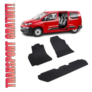 Set 4 covorase Citroen Berlingo 5M 2008- 2018, din cauciuc 100%, compatibile cu autoturismul CITROEN Berlingo