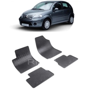 Set 4 covorase Citroen C3 2002-2009, din cauciuc 100%, compatibile cu autoturismul CITROEN C3 v438