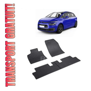 Set 4 covorase Citroen C4 Picasso 5M 2013-2020, din cauciuc 100%, compatibile cu autoturismul CITROEN C4