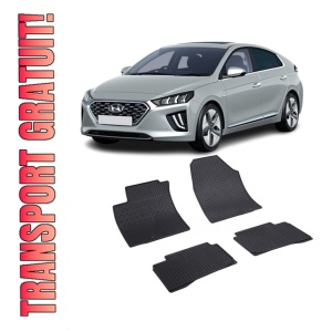 Set 4 covorase Hyundai Ioniq 2017-prezent, din cauciuc 100%, compatibile cu autoturismul HYUNDAI Ioniq