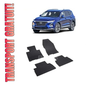 Set 4 covorase Hyundai Santa Fe 2019-2020, din cauciuc 100%, compatibile cu autoturismul HYUNDAI Santa