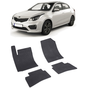Set 4 covorase Kia Rio 2017-prezent, din cauciuc 100%, compatibile cu autoturismul KIA Rio v6011