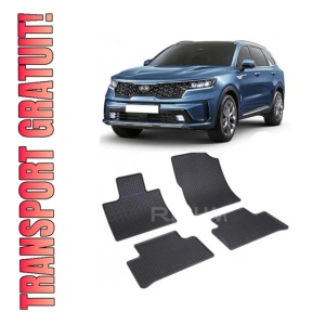 Set 4 covorase Kia Sorento 2020-prezent, din cauciuc 100%, compatibile cu autoturismul KIA Sorento