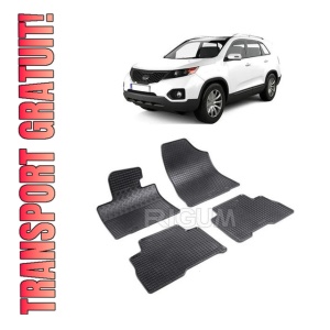 Set 4 covorase Kia Sorento 5M 2013-2015, din cauciuc 100%, compatibile cu autoturismul KIA Sorento