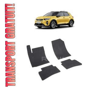 Set 4 covorase Kia Stonic 2017-prezent, din cauciuc 100%, compatibile cu autoturismul KIA Stonic
